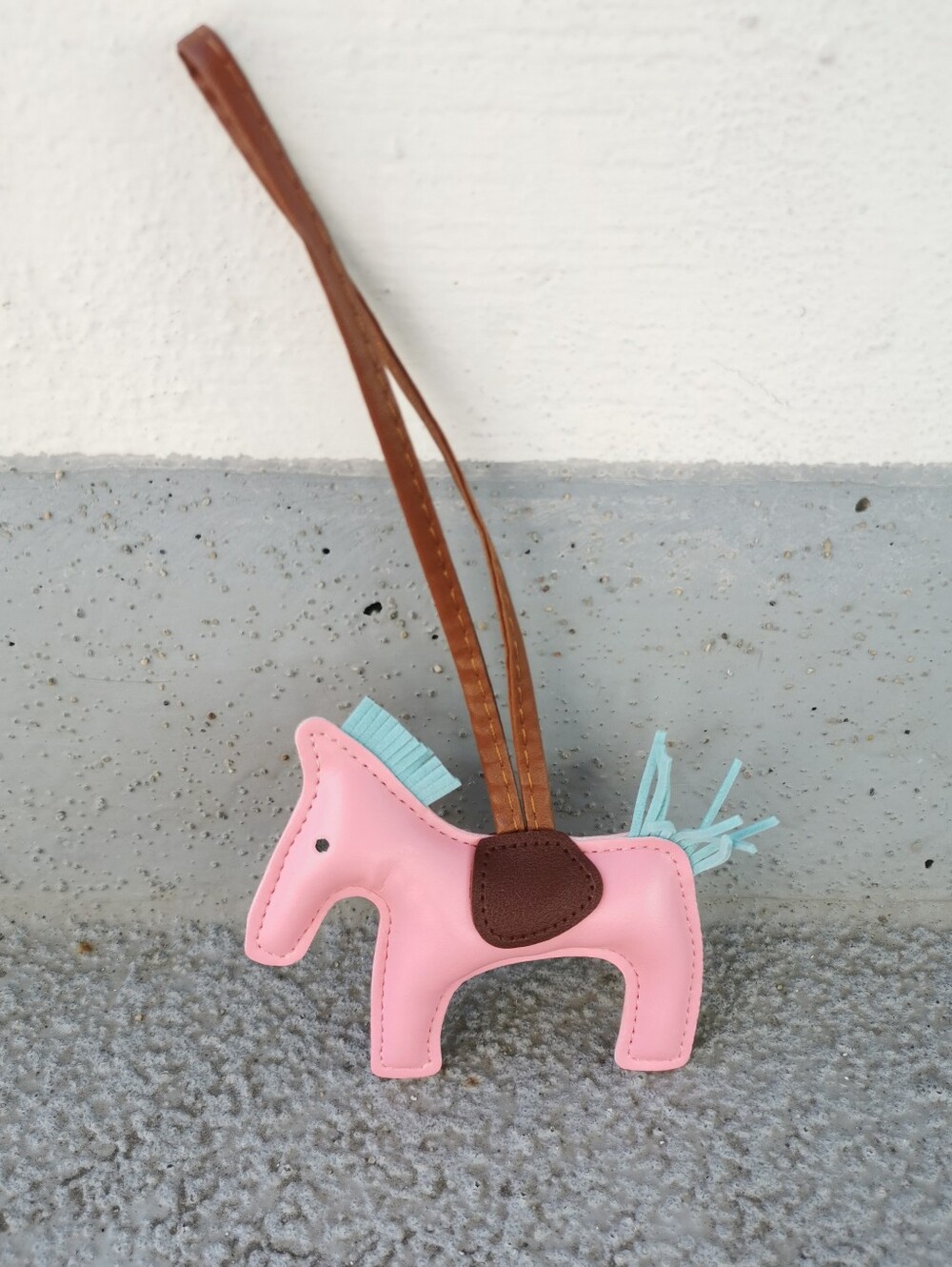 Pink Equestrian Rodeo Horse Bag Charm - Faux Leather Purse Accessory